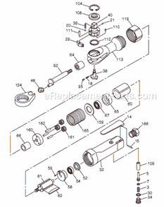 Page A Diagram and Parts List for CP886H T024391 Chicago Pneumatic Ratchet